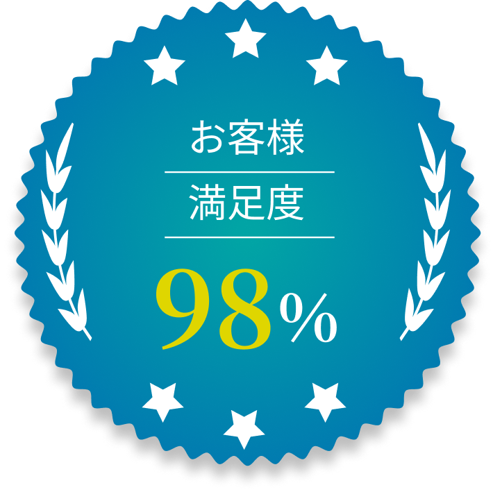 お客様満足度98%